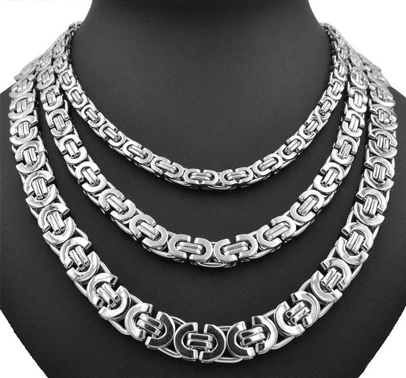 Best Quality Fashion Unisex Thick Silver Necklaces Stainless Steel