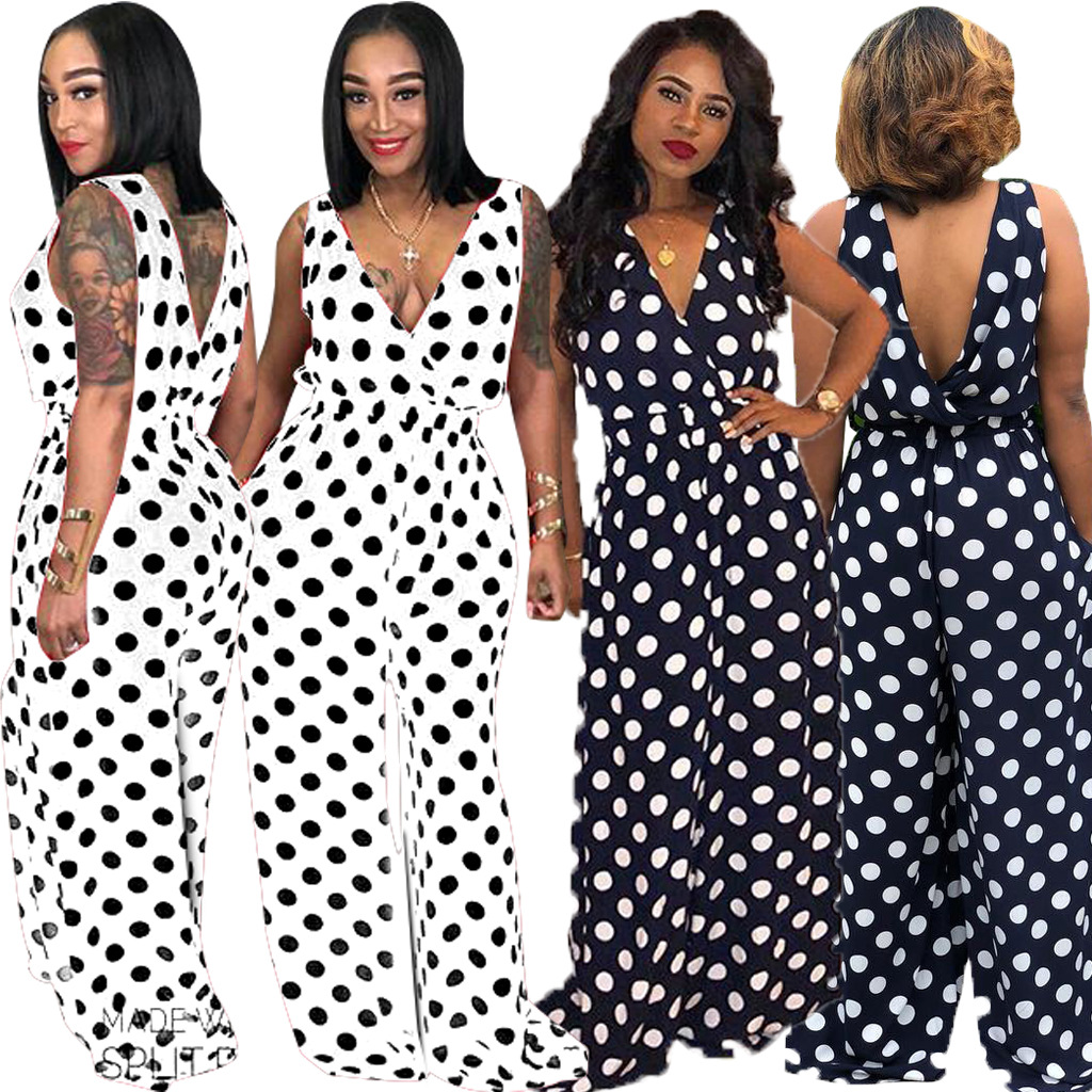 black and white polka dot overalls