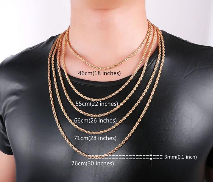Men Gold Chains Fashion Jewelry Gift 