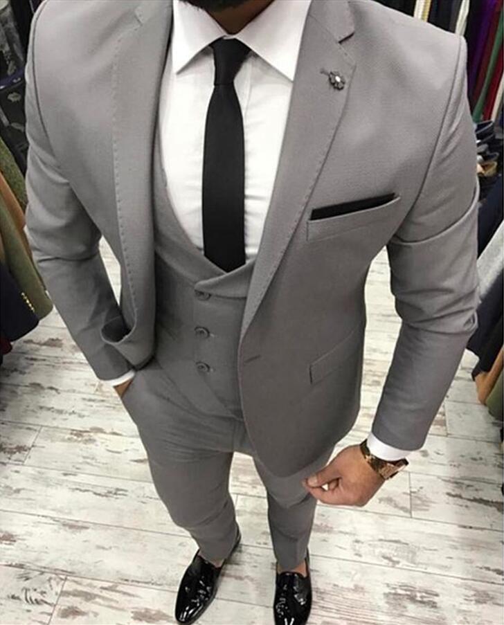 grey pant coat with shirt