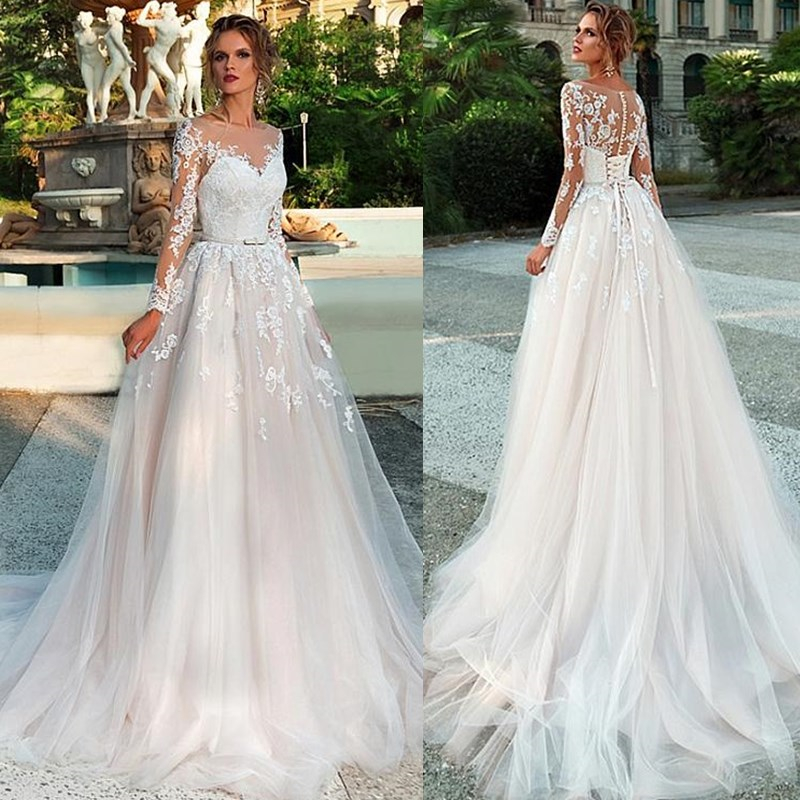 illusion lace wedding dress