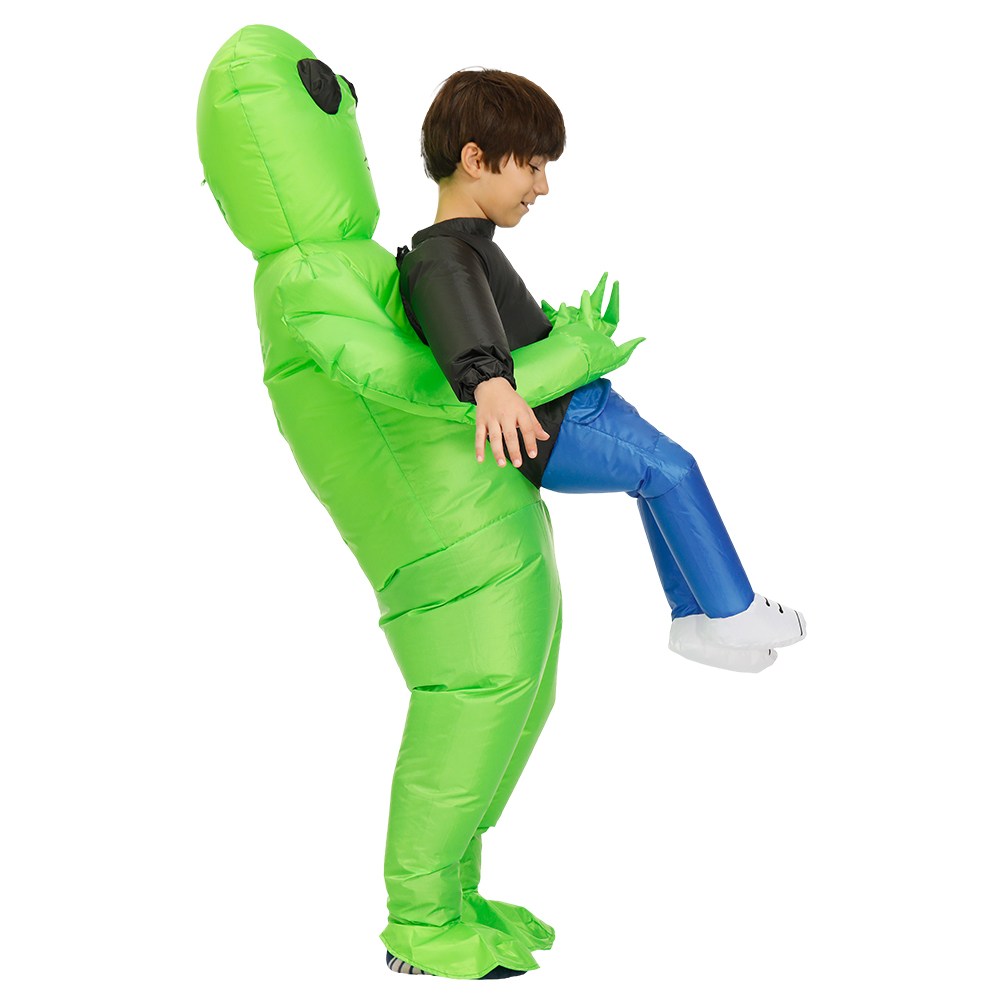 Extranjero verde que lleva el traje humano Inflable Traje de cosplay divertido 