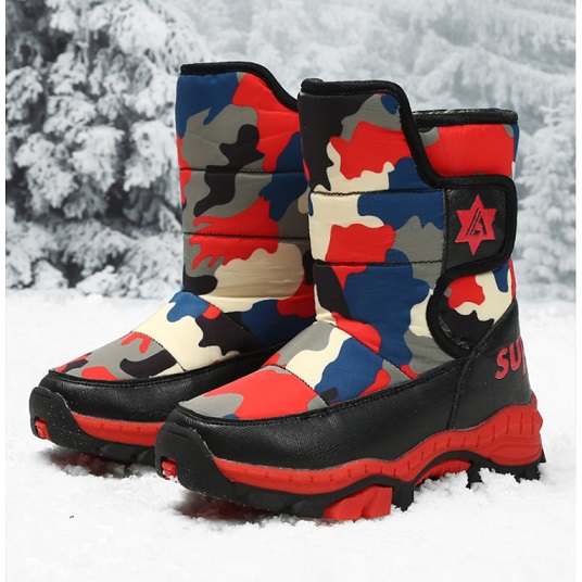 Boys Winter Boots Kids Snow Boots Fashion Camouflag Printing