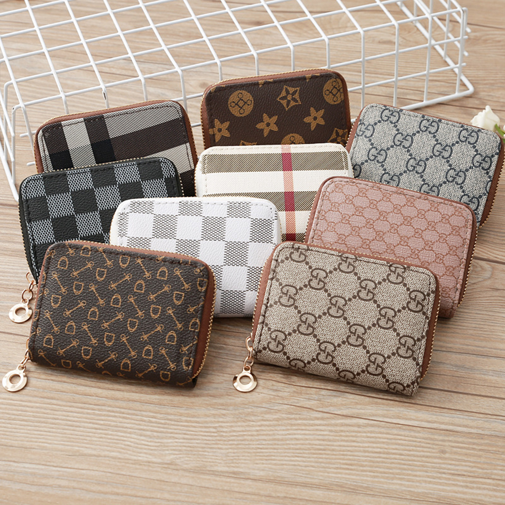 Womens PU Leather Small Mini Wallet Card Holder Zip Coin Purse Clutch Handbag D