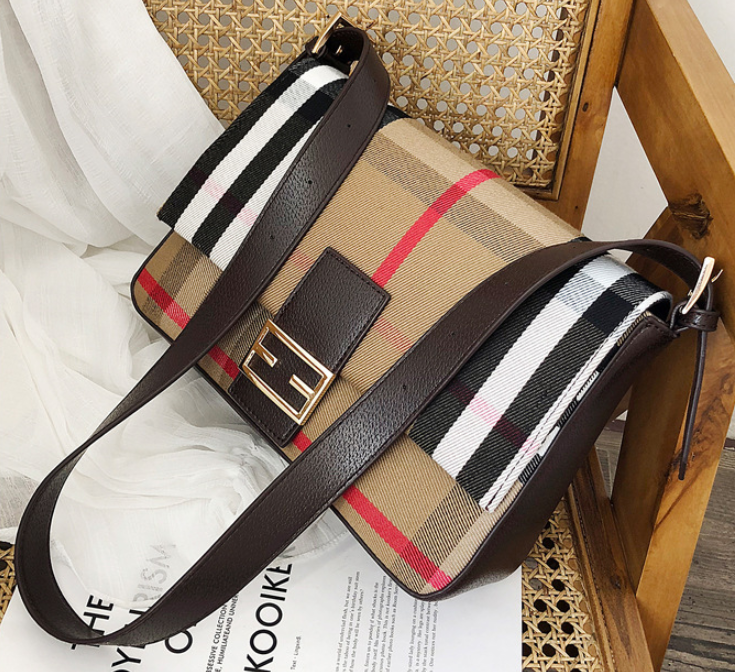 Designer Handbags Purses Lady Clamshell Handbag Large Capacity Fashion Grid Shoulder Bag Fashion ...