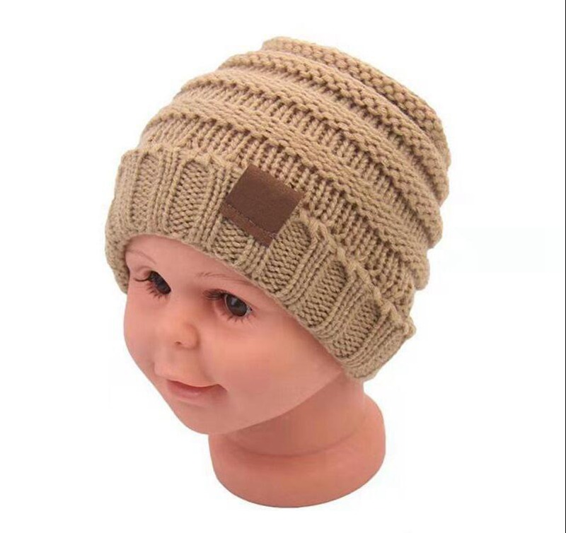 Kids Winter Warm Hat Knitted Hat Children Chunky Stretchable Kids Knitted Beanies Baby Hat 