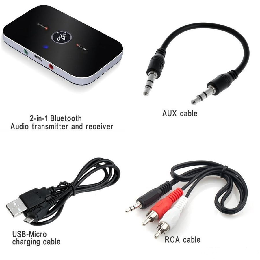 2 in 1 Bluetooth Wireless Transmitter Receiver 4.2 Adapter Audio Car Music TV FF