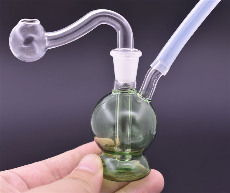 2021 Portable Mini Oil Burner Bong Small Glass Bongs Hand Bubbler