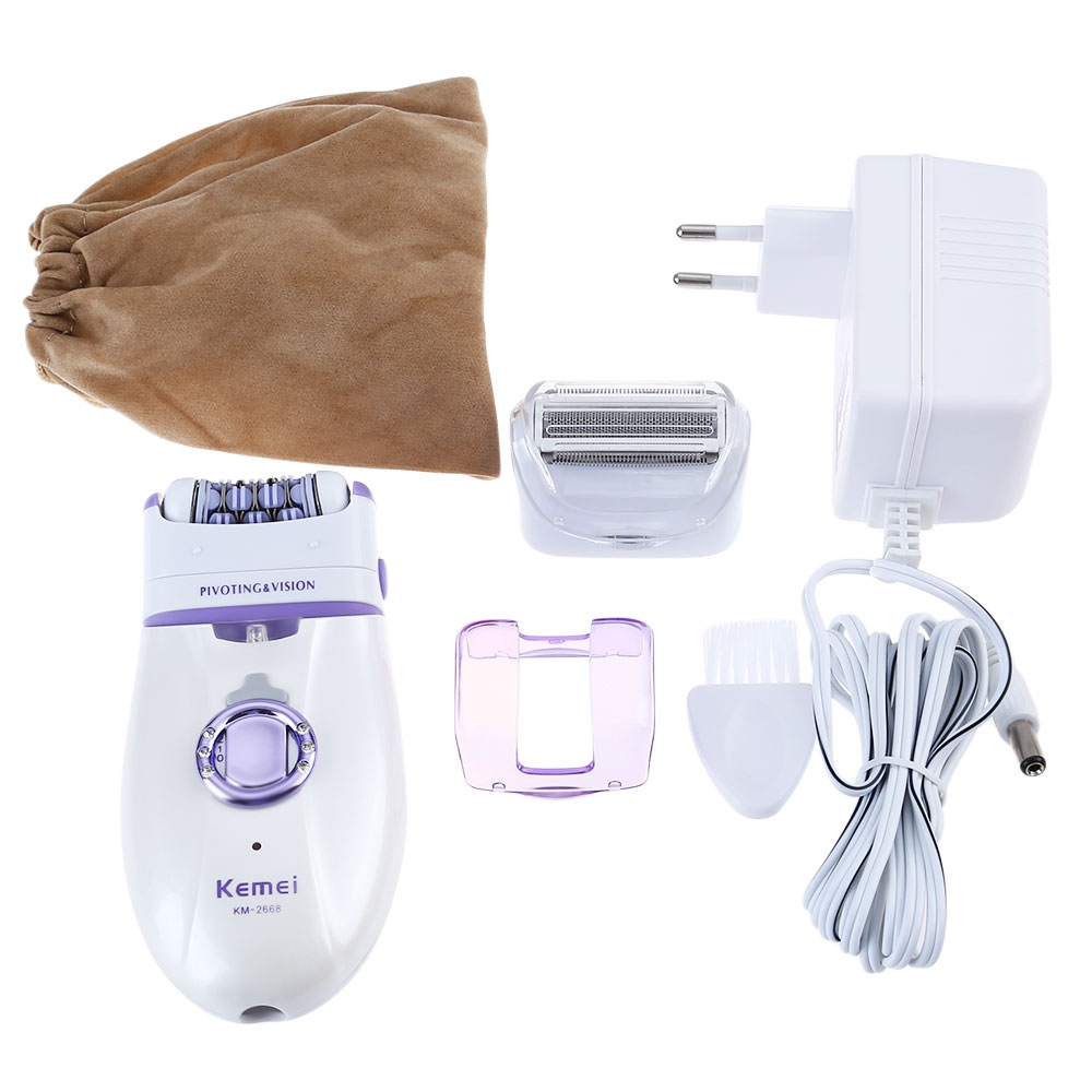 Kemei In Epilator Electric Shaver Defeatherer Depilatory Rechargeable Hair Remover Female