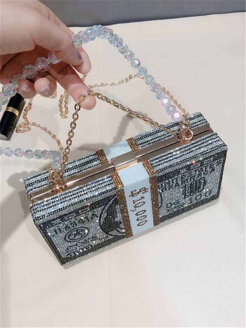 silver diamond bag