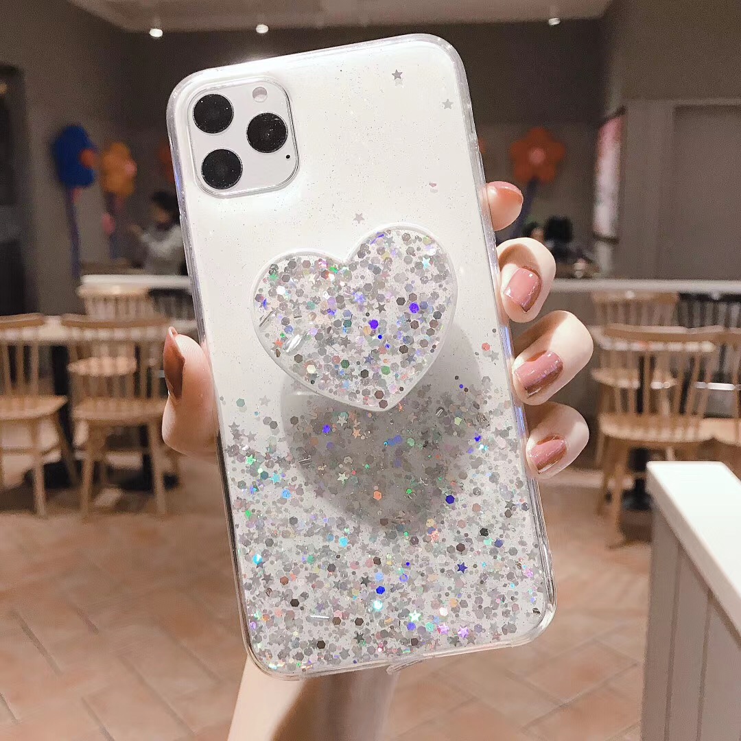 Bling Glitter Candy Love Heart Phone Case For Iphone 11 11Pro Max 6s 7