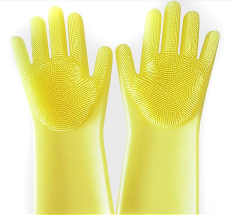 2019 Silicone Dish Washing Gloves Scrubber Cleaning Glove