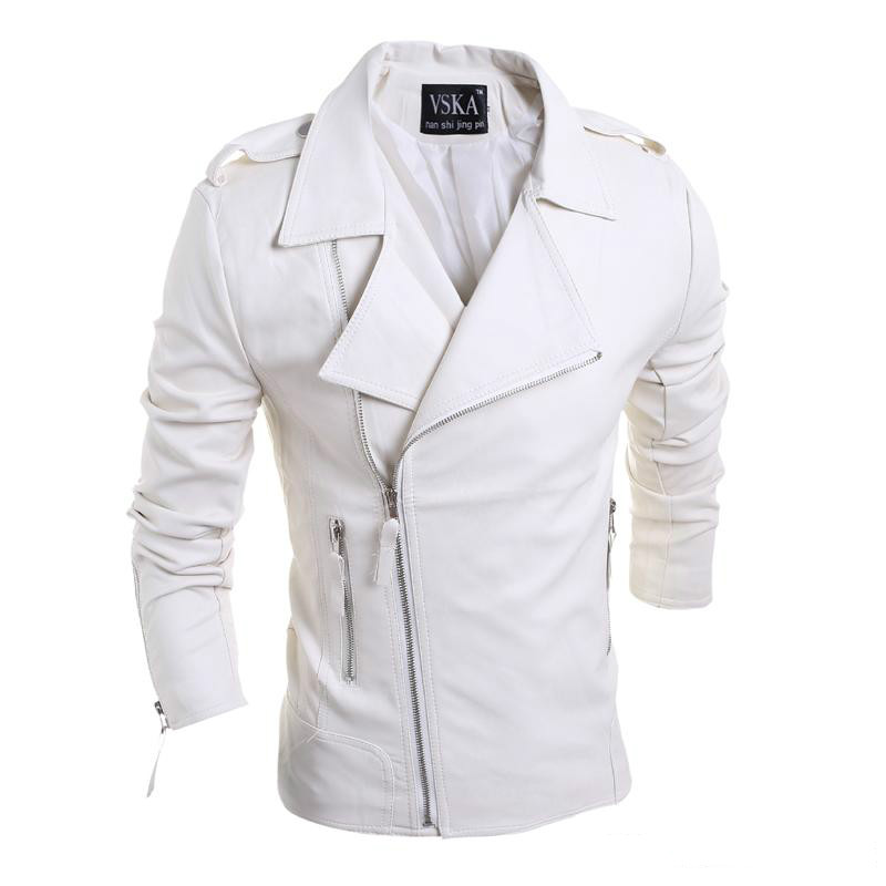 2019 Own Brand Designer Men Leather Jacket Coat Fashion Lapel Neck Slim ...