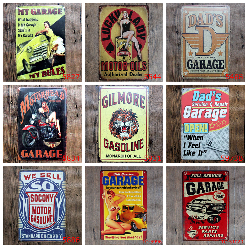 20*30cm Vintage Metal Tin Signs 39styles Wall Decor AUTOS Cars Iron