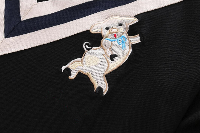 chevron polo with piglet