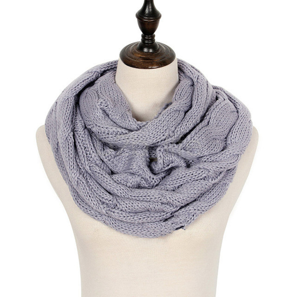 Knit Circle Loop Scarf With Logo Crochet Neck Ring Scarf Women Winter ...