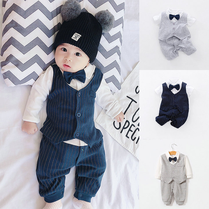 Baby Romper 2019 New Newborn Baby Boy Designer Clothes Cotton Fake Two ...