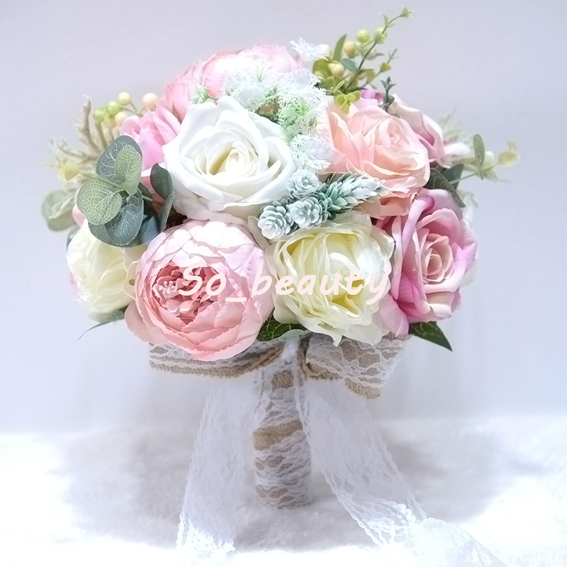 Pivoine Hortensia Bouquet De Mariée Bouquets De Mariage Mariée Fille Fleurs  Home Party Décoration Faux Table Fleur Multi couleur