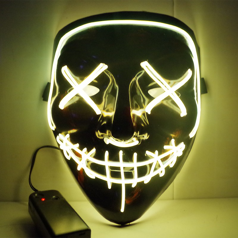 Cheap Halloween Mask LED Maske Light Up Party Masks Neon Maska Cosplay ...