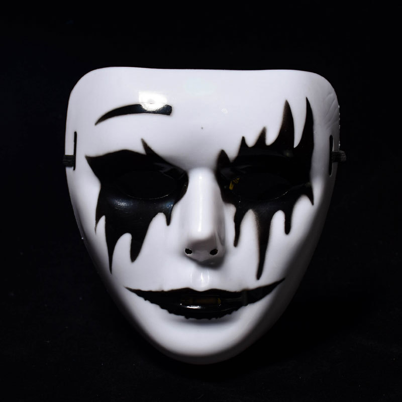 Halloween Masquerade Mask White Hip Hop Mask Full Face Scary Mask ...