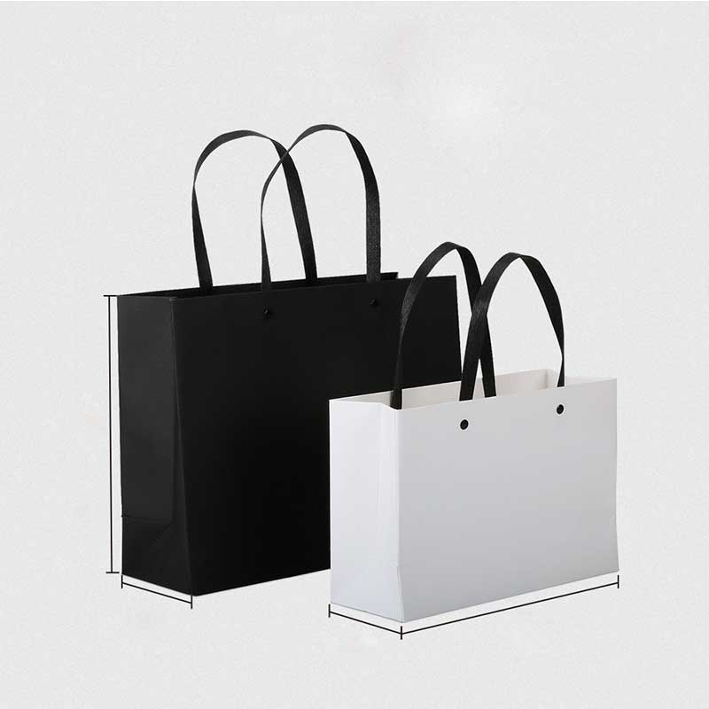 2021 Kraft Paper Black White Shopping Gift Bag Business Wedding ...